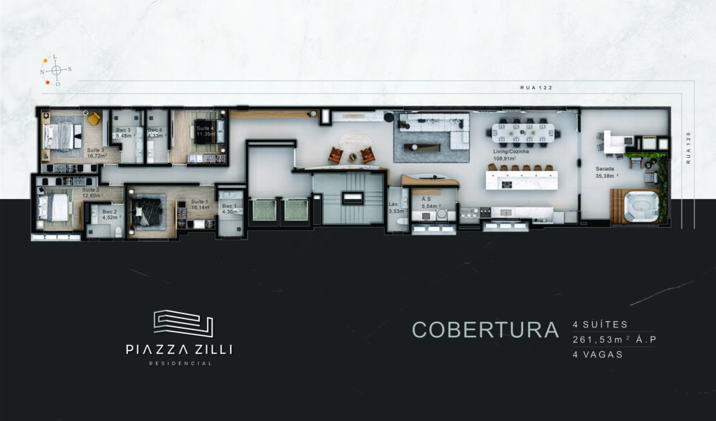 Piazza Zilli - Cobertura baixa