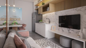 APARTAMENTO 40m2 - LIVING - 4K